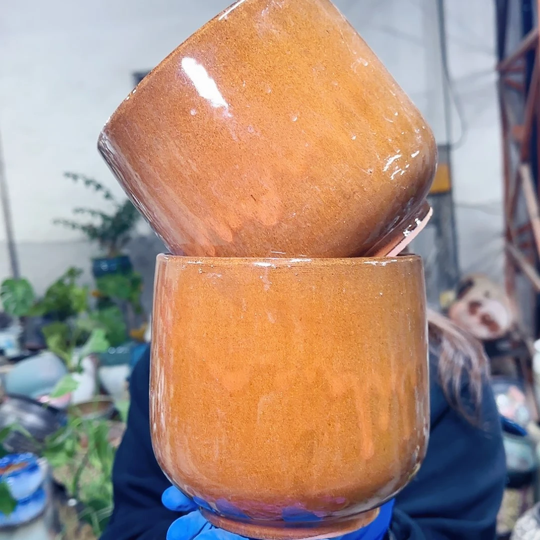 紫砂花盆高15口15