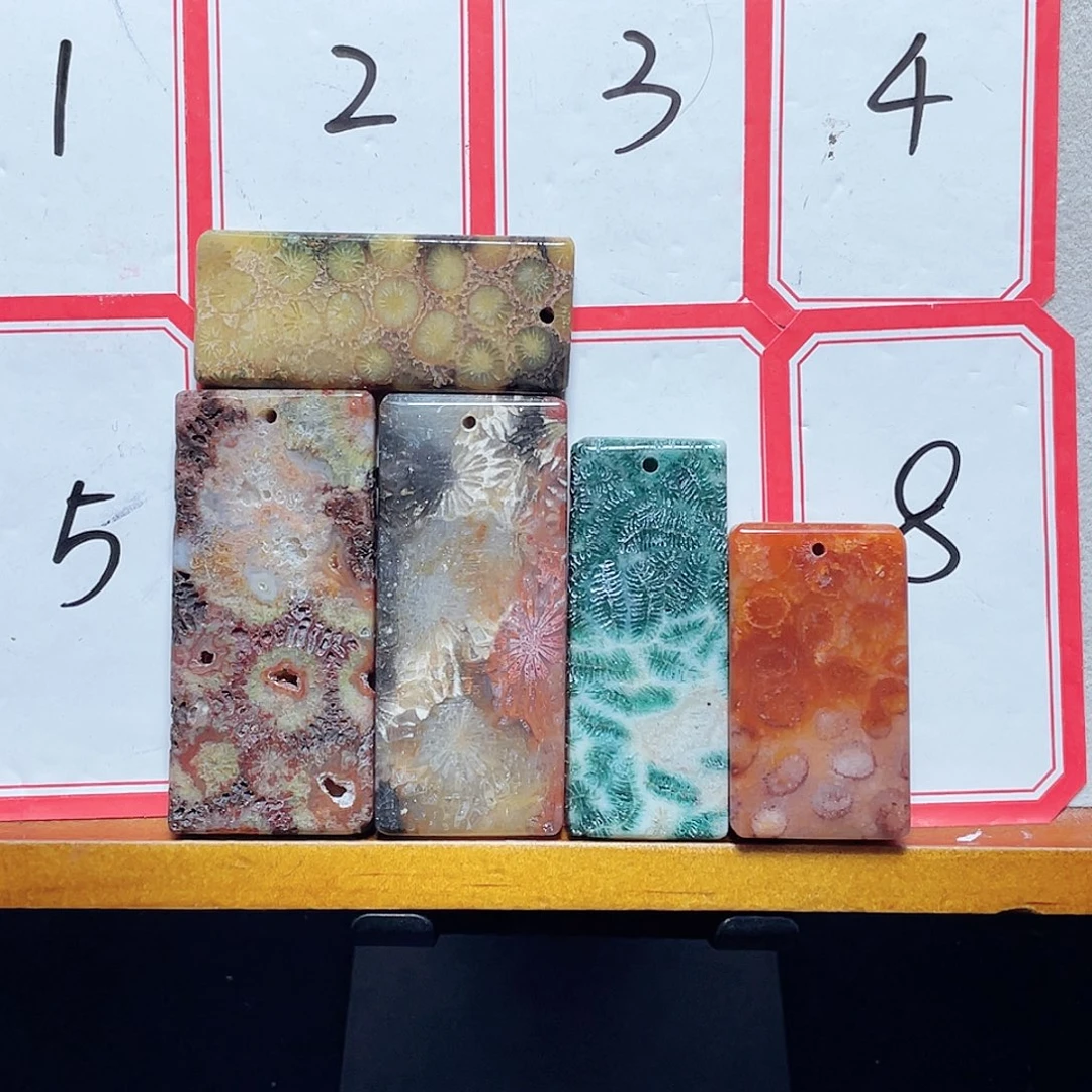 明***风硅化珊瑚（珊瑚玉）合金颈饰