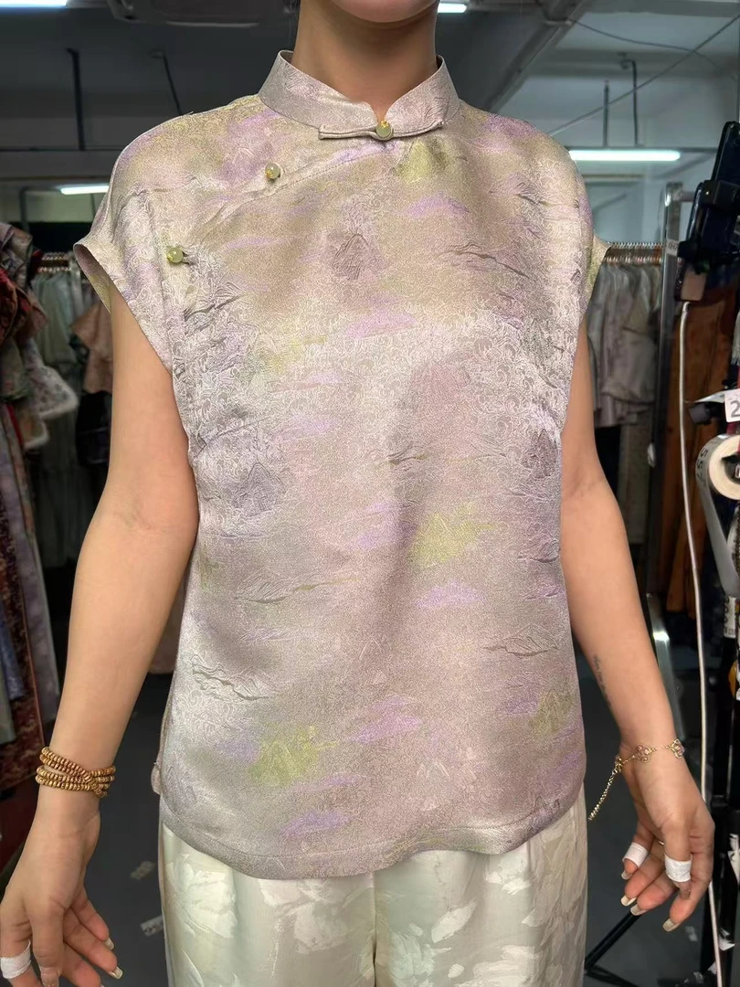 【青云】云绡锦上衣夏季日常百搭风新款100桑蚕丝