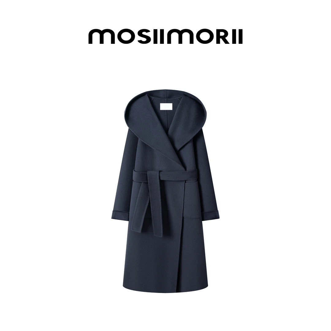 【戛纳之夜】气质设计师休闲高级长款加厚宽松秋季双面毛呢大衣外套