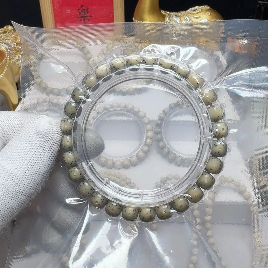 星月菩提手串石玉料8/7冰糖玉化料月留白小散星