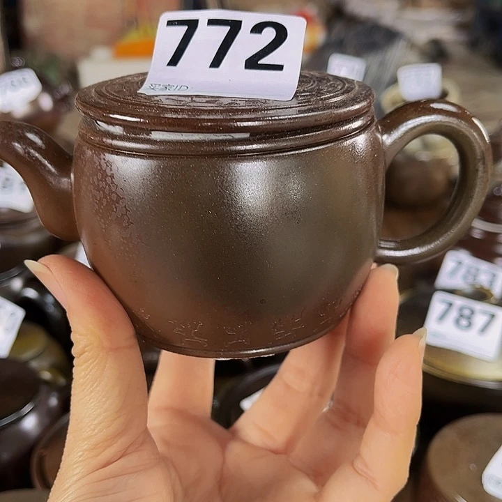 蛟龙精品铜鼓纹刻绘汉瓦240毫升一壶一杯