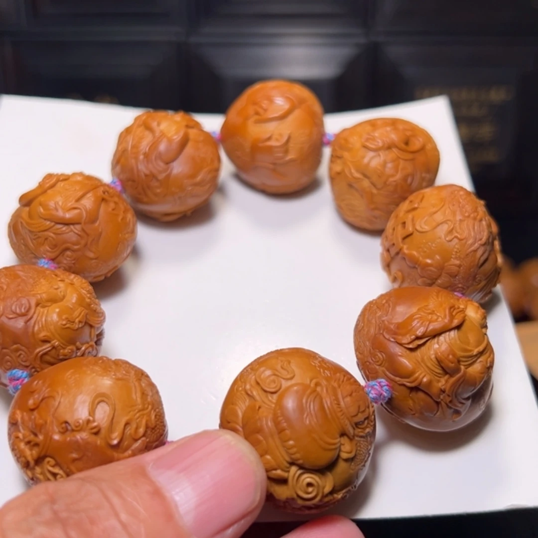 明***月橄榄核手串万佛朝宗