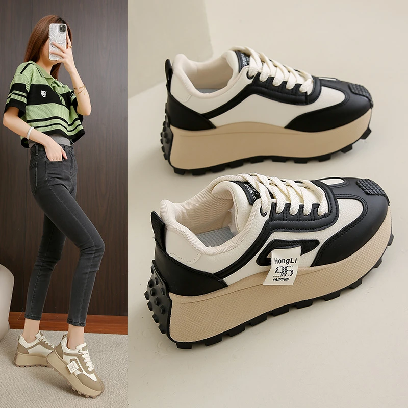 2025年春季新款欧若风厚底增高百搭学生潮流款韩版ins时尚休闲鞋