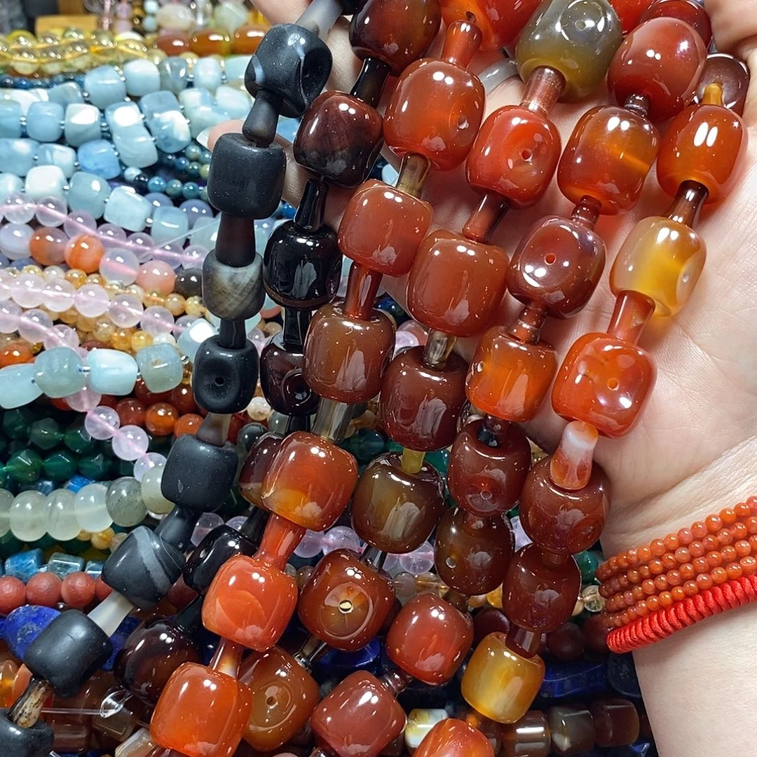 玛瑙/玉髓未镶嵌珠宝半成品玛瑙三通一条卡20mm