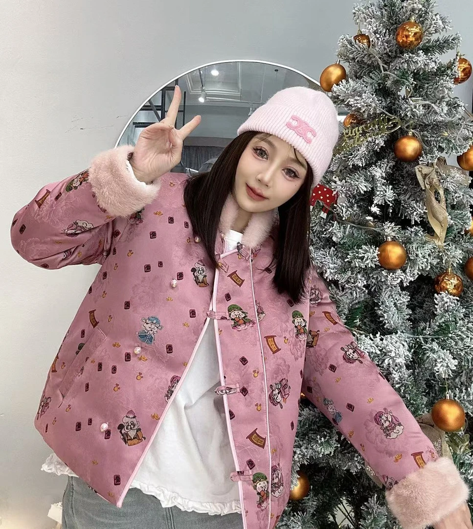 JDJ洁哥 2024新中式暗纹提花轻奢鹅绒服外套 DX-66056-1