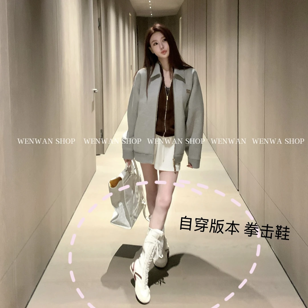 【一眼种草!拳击鞋】走秀款~时髦精拼色平底运动靴中高筒靴