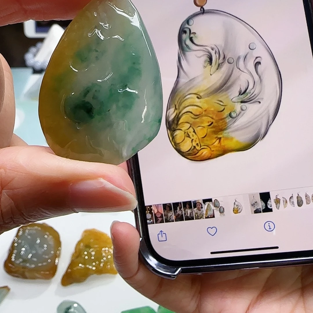 定制翡翠未镶嵌缅甸翡翠挂件