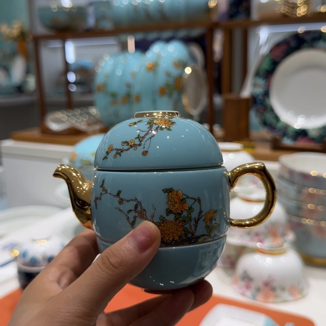 西湖蓝4头茶具1️⃣套