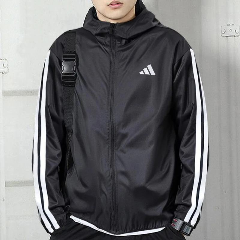 Adidas阿迪达斯外套男子防风梭织连帽外套2025新款训练夹克IM7848