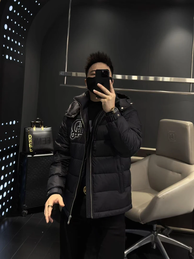 【马哥严选】男士鸭绒羽绒服2025冬季新款时尚字母刺绣高端外套潮