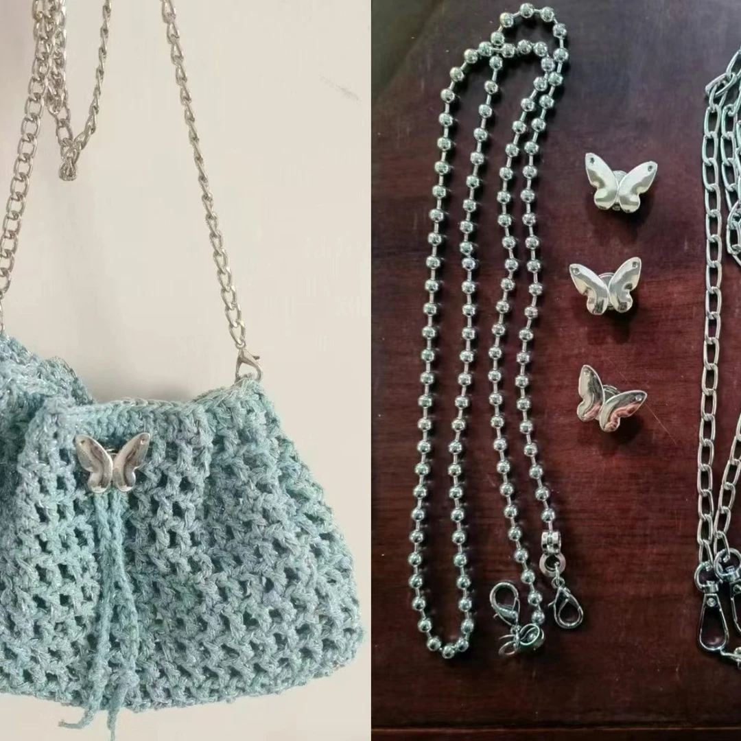 蝴蝶碎银子包小废包同款配件金属弹簧扣高档蝴蝶调节扣diy包配件