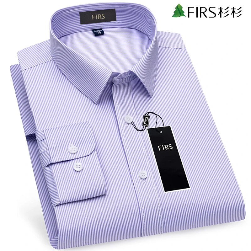 杉杉高品质正品男士长袖衬衫中青年商务休闲正装修身免烫抗皱衬衣