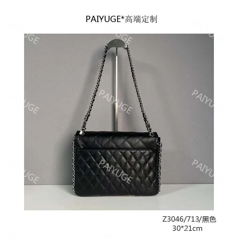 Z3046/713/黑色 Paiyuge高端订制女士单肩包斜挎包手提包1535