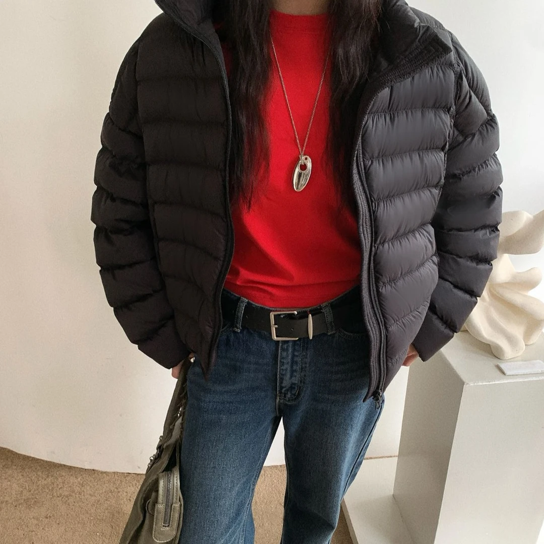 Glele私服「黑标鹅绒」90%白鹅绒本期B入时尚连帽排骨羽绒