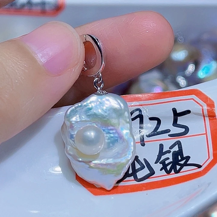 淡水珍珠银S925镶嵌颈饰