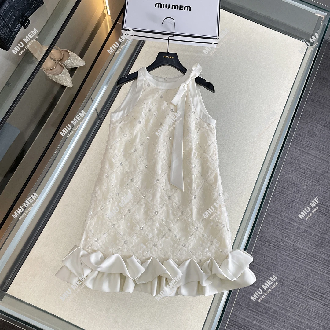 MIUMEM小众无袖设计师甜美拼接连衣裙女LA11423