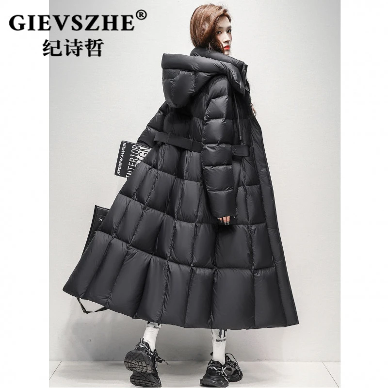 纪诗哲收腰显瘦羽绒服女长款2025冬季新款极寒加厚长过膝保暖外套