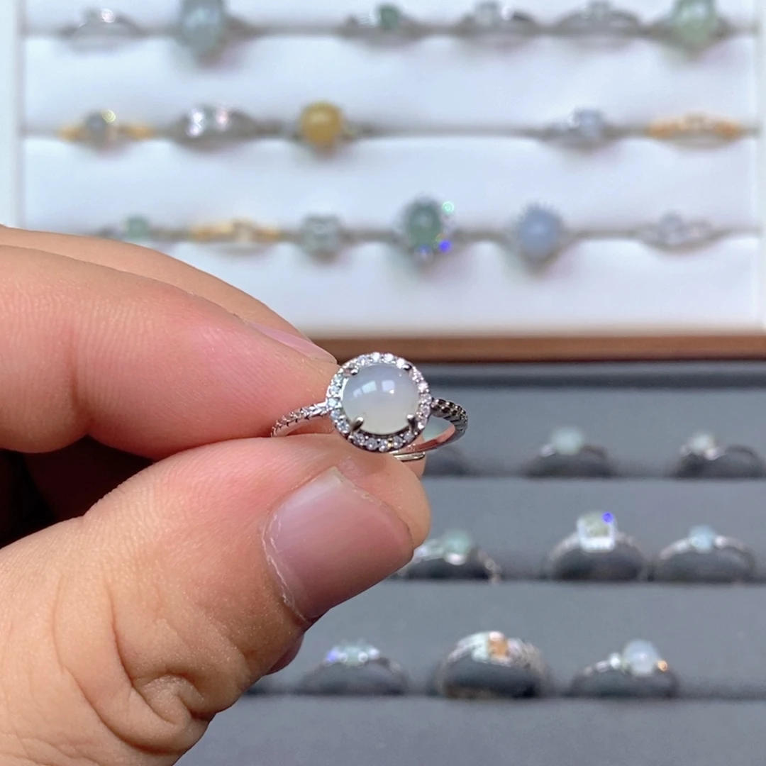 翡翠银S925镶嵌戒指