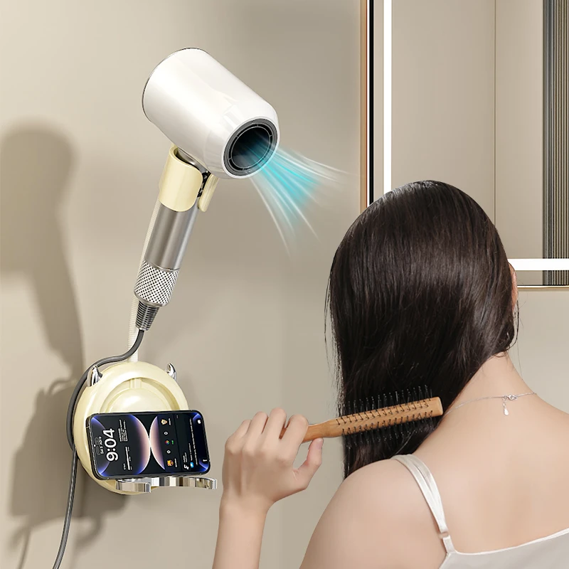 吸盘吹风机支架卫生间壁挂式电吹风置物架免打孔懒人支架风筒挂架