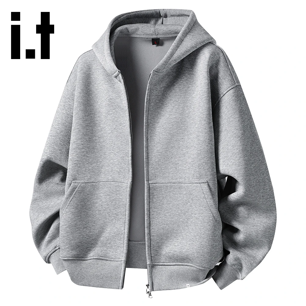 it:CHOCOOLATE美式连帽卫衣2025秋季新款简约百搭拉链款保暖外套