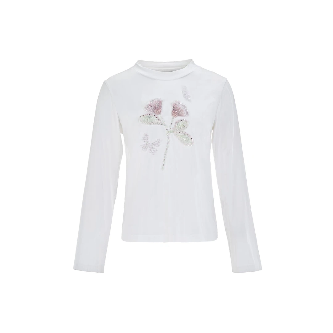 【宠粉专属】【花鸢共舞】新款钉珠长袖T恤MEAF11B04220