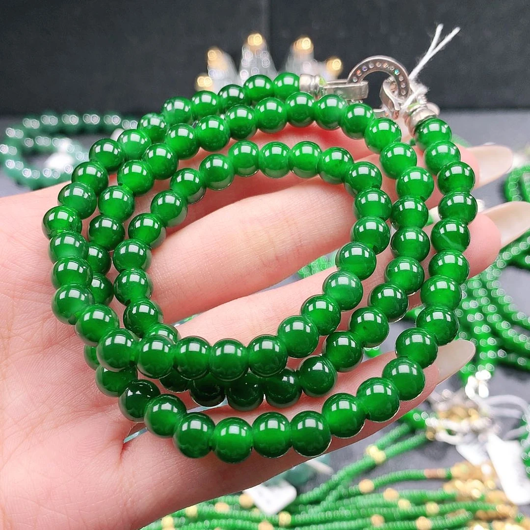 翡翠未镶嵌手链项链7.0