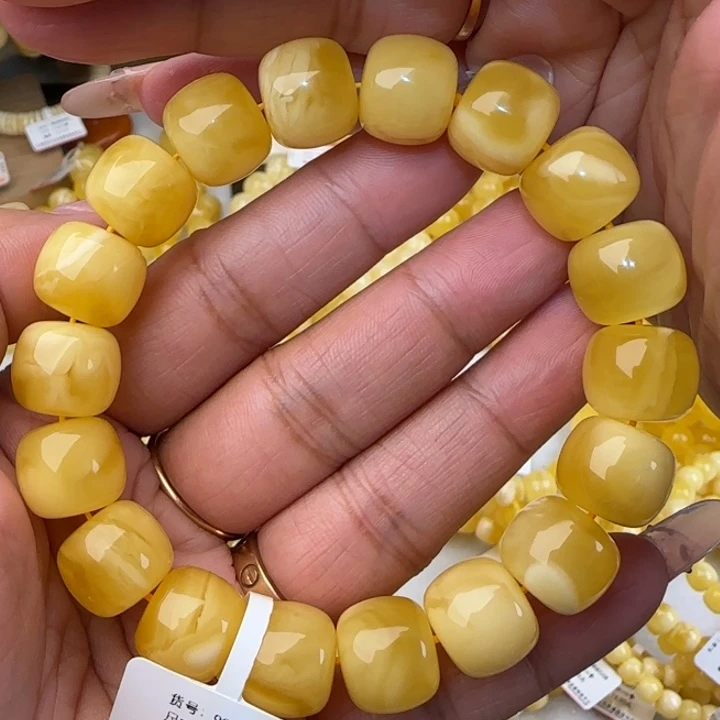 手链蜜蜡未镶嵌白花老型手串