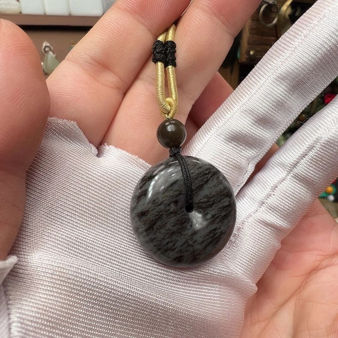 和田玉未镶嵌颈饰草花糖扣28.5/12mm福利14