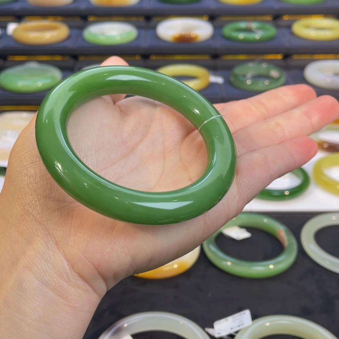 未镶嵌手镯和田玉碧玉手镯56