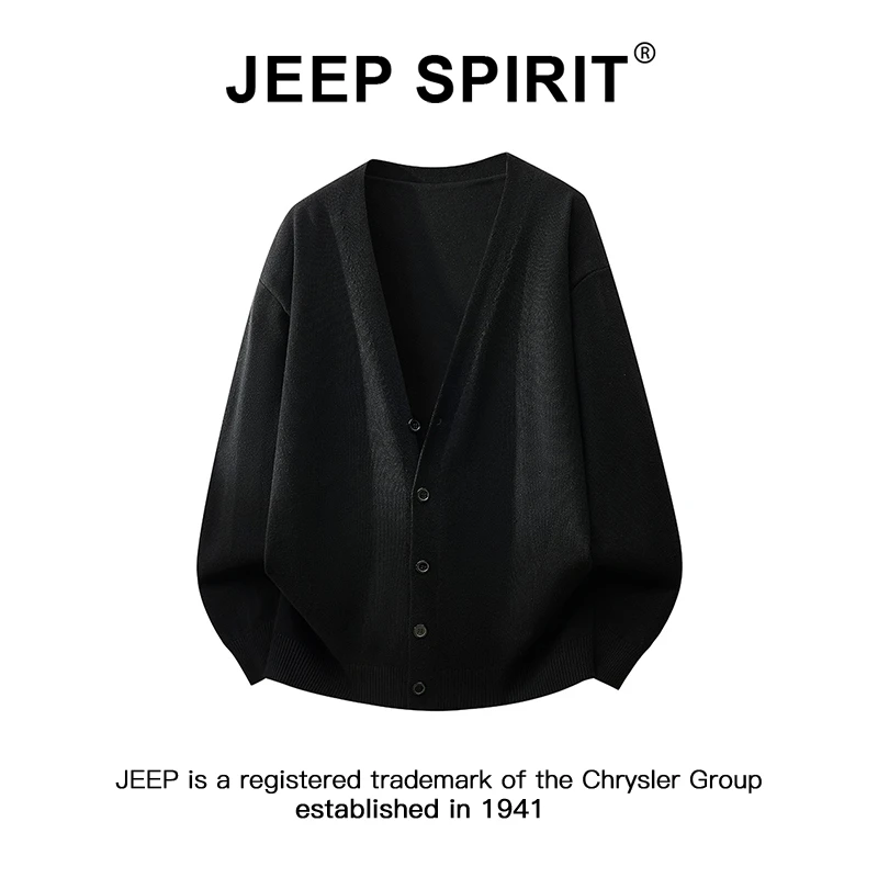 JEEPSPIRIT吉普慵懒风毛衣男款秋冬韩系宽松休闲外穿针织开衫外套