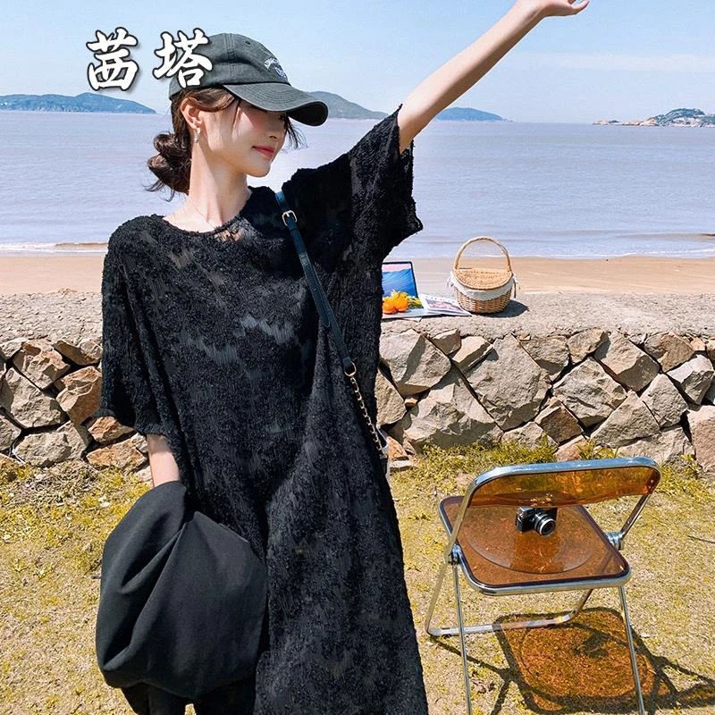 气质高级感漂亮蕾丝连衣裙女夏2025年新款马甲配长裙宽松两件套装