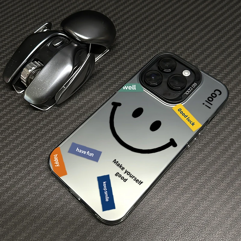 简约笑脸适用苹果16手机壳iPhone14ProMax套15防摔13保护12全包11