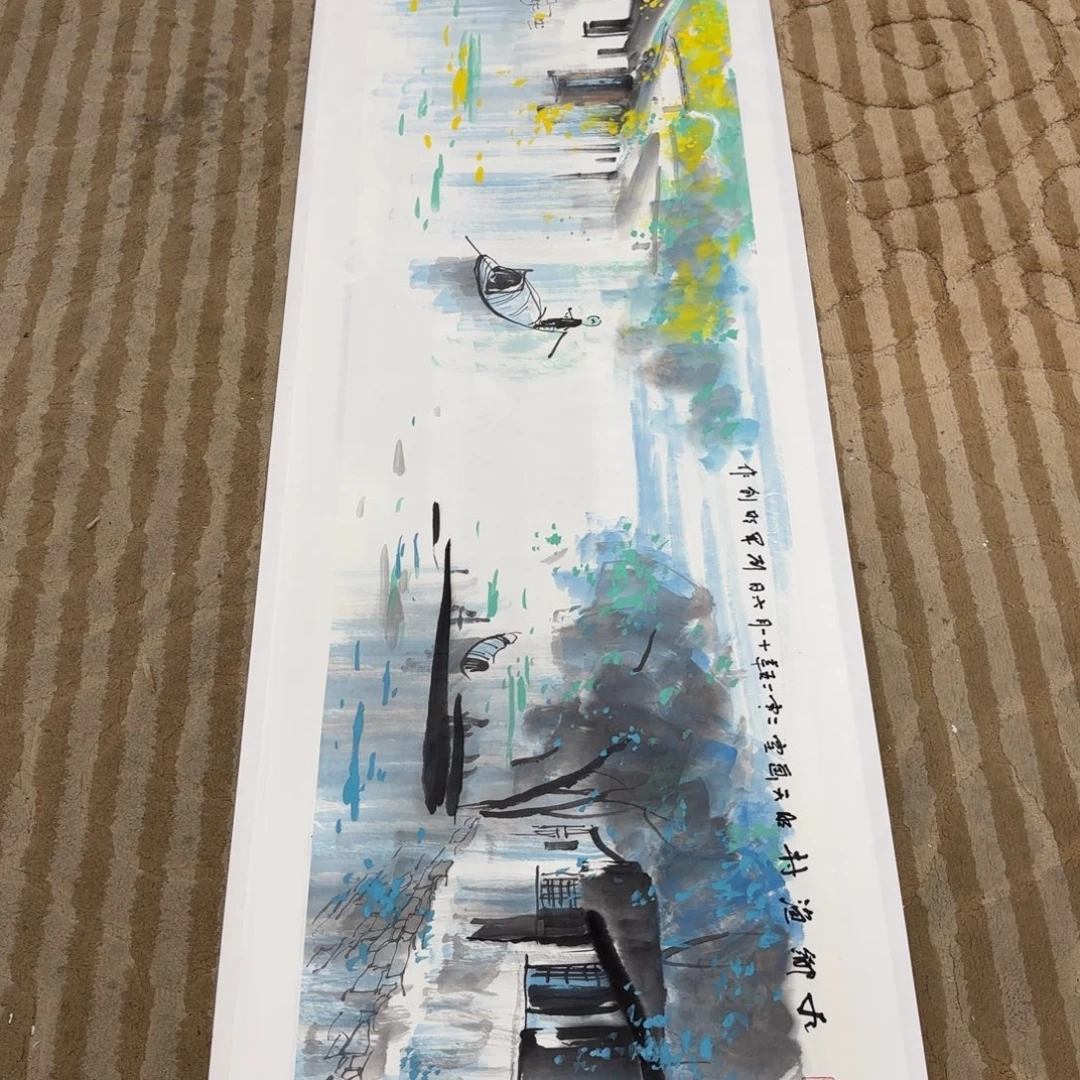 国画花鸟等图案为一体的