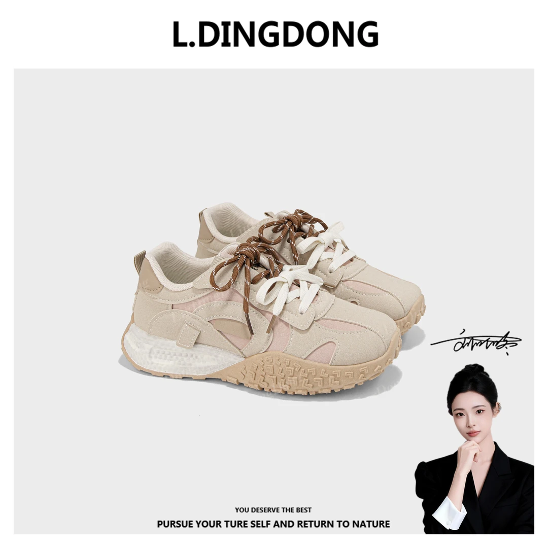 【刘叮咚女鞋】德训鞋女2026秋季女鞋新款运动鞋休闲百搭厚底增高软