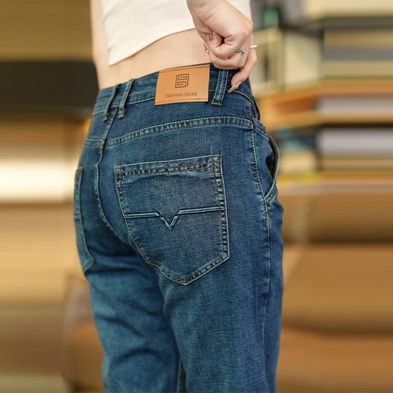 接潮牛仔裤男2025春夏季新款宽松直筒男裤高端弹力潮牌男士裤子