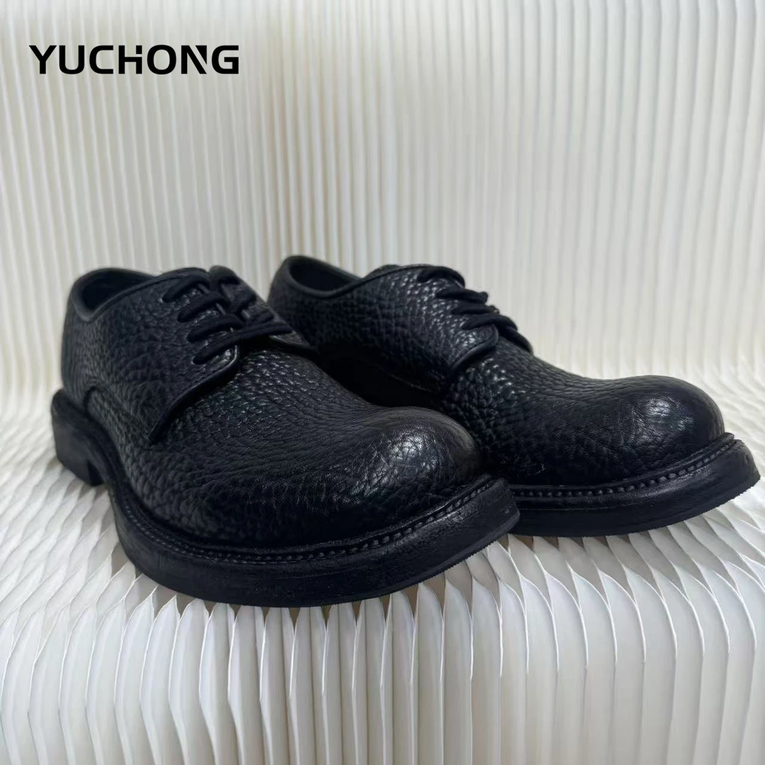 固特异水洗男士正装德比鞋厚底