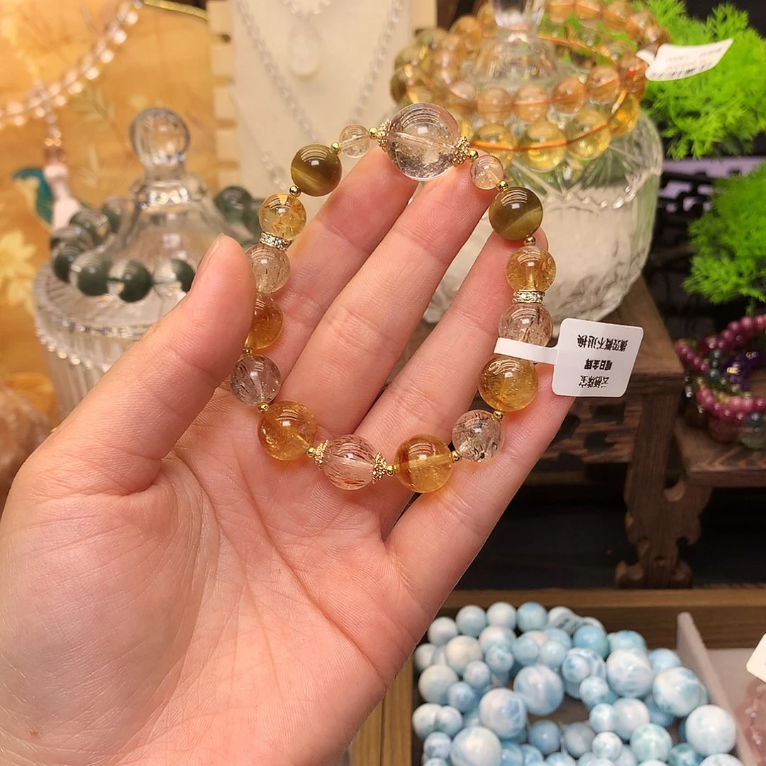 水晶手串合金曜日金辉