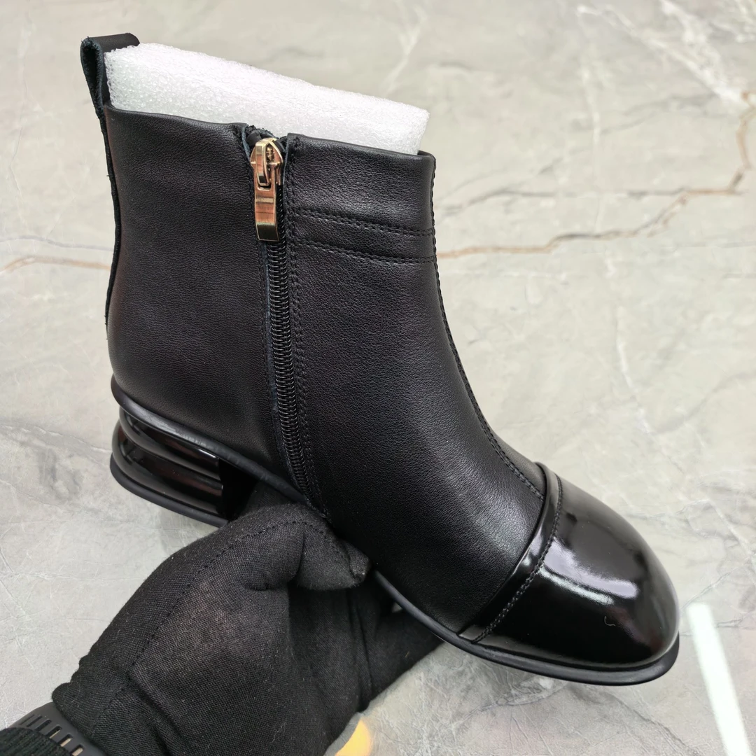 c（孤品）38码粗跟女靴(牛皮)3017