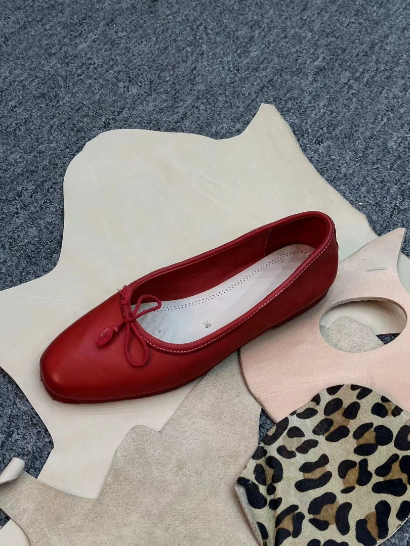 ‘’固特异工艺‘’【马皮单鞋红色】 手工擦色 复古女款单鞋 柔软