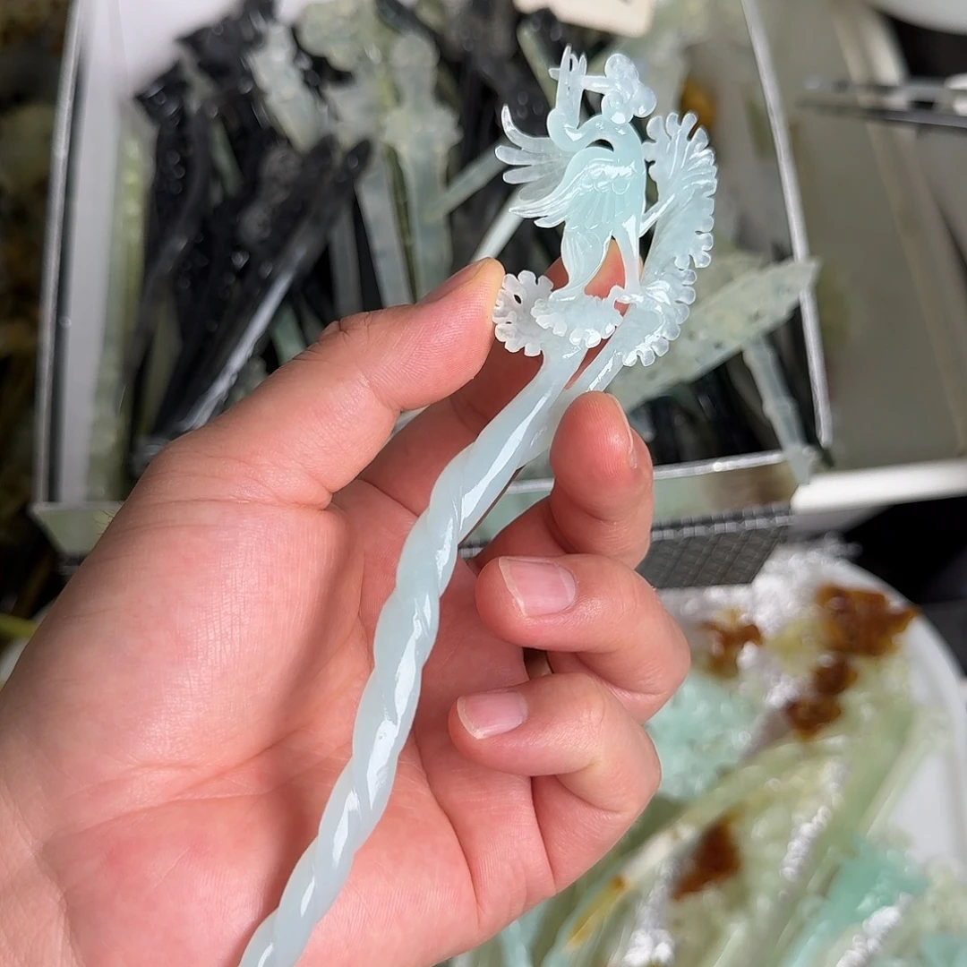 蛇纹石玉未镶嵌发饰