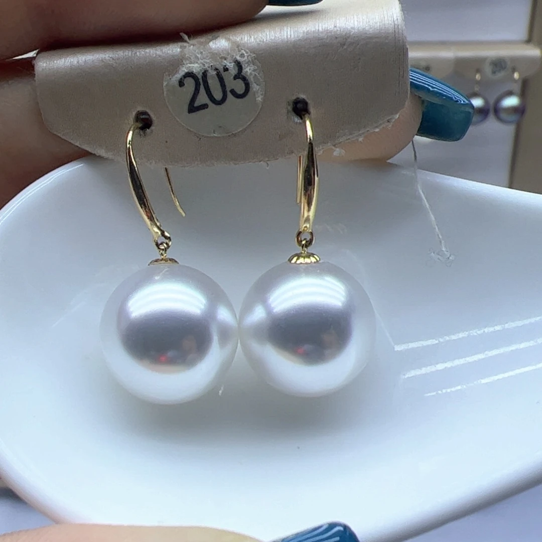 18K金镶嵌淡水珍珠耳饰