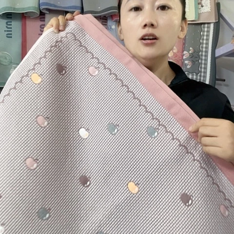 棉纱布粉色平安果纯棉