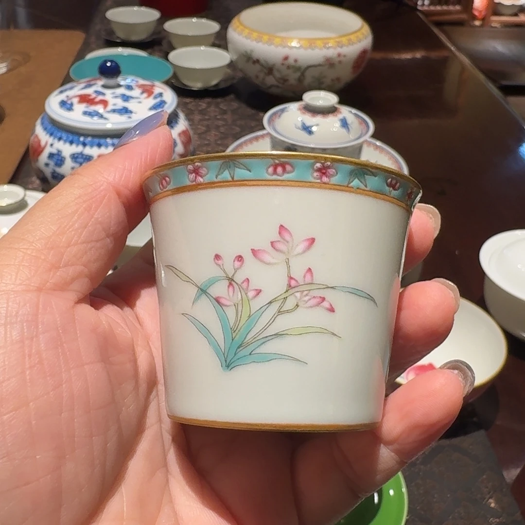 景德镇陶瓷珐琅彩单杯