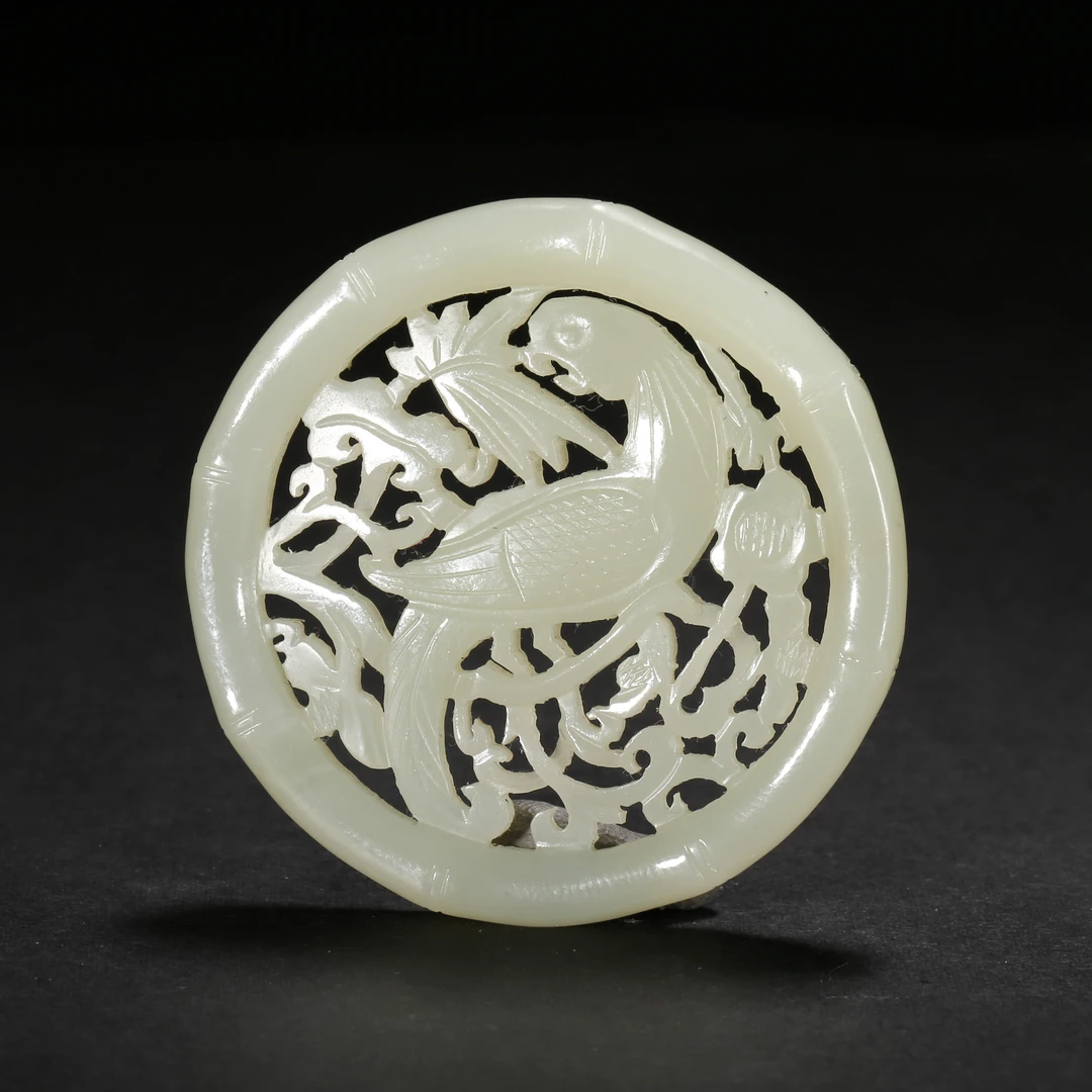 清代*英明神武竹节纹玉佩/13JTY3950/和田玉【北京文博】