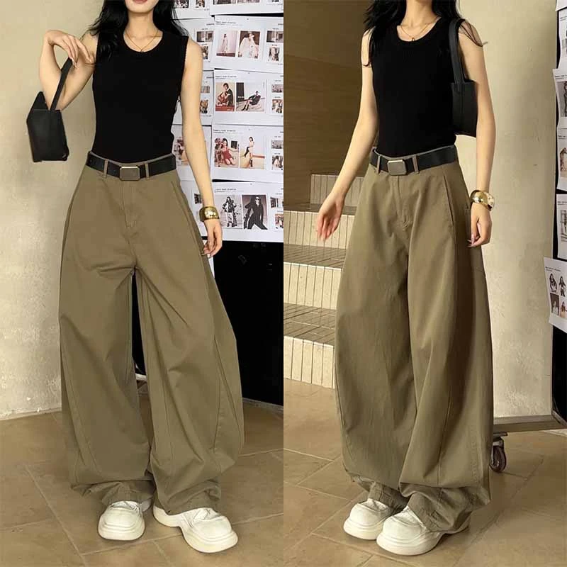 86262简约气质休闲裤女2025新款显瘦宽松阔腿弯刀女裤爆款裤子