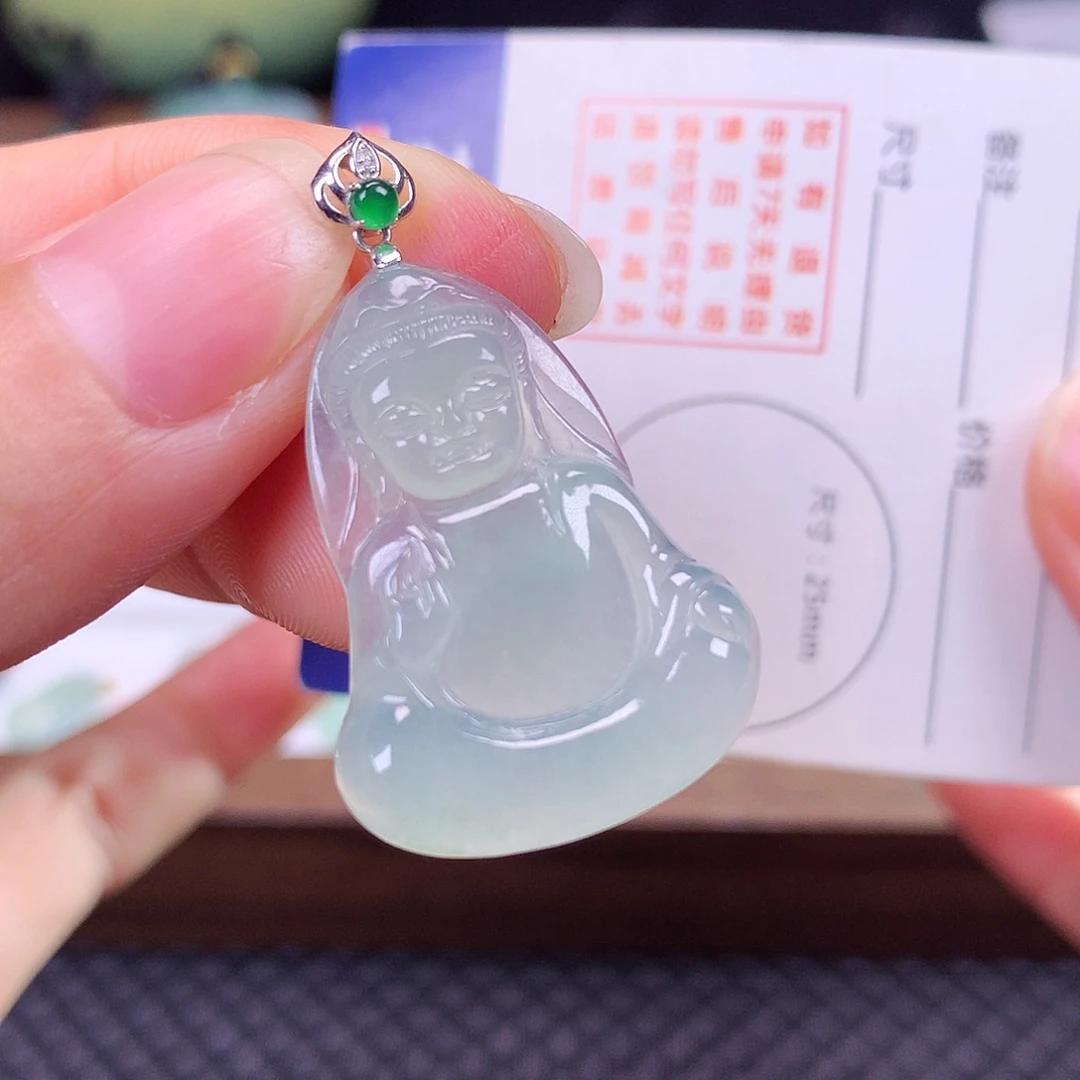 颈饰18K金镶嵌翡翠翡翠