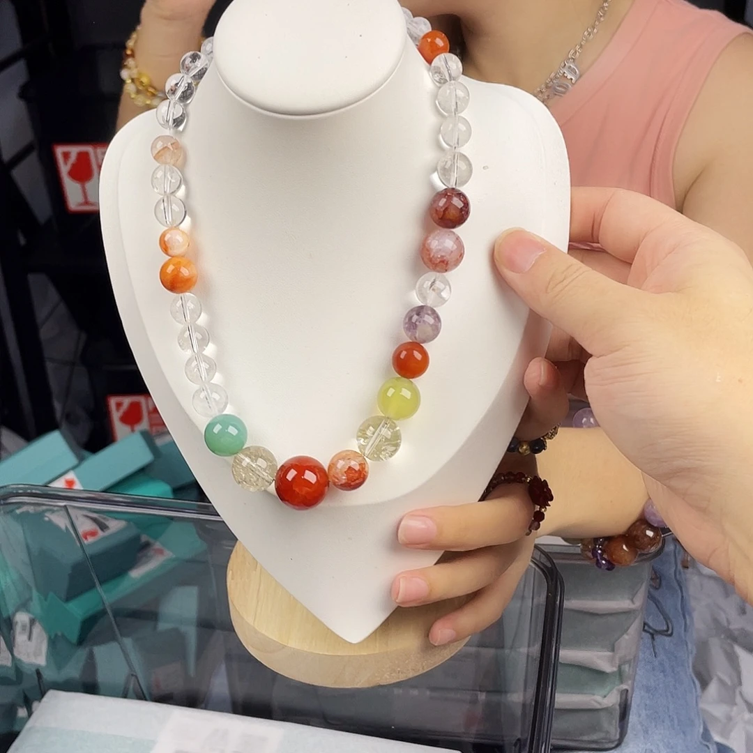 水晶手串银S925镀金镶嵌