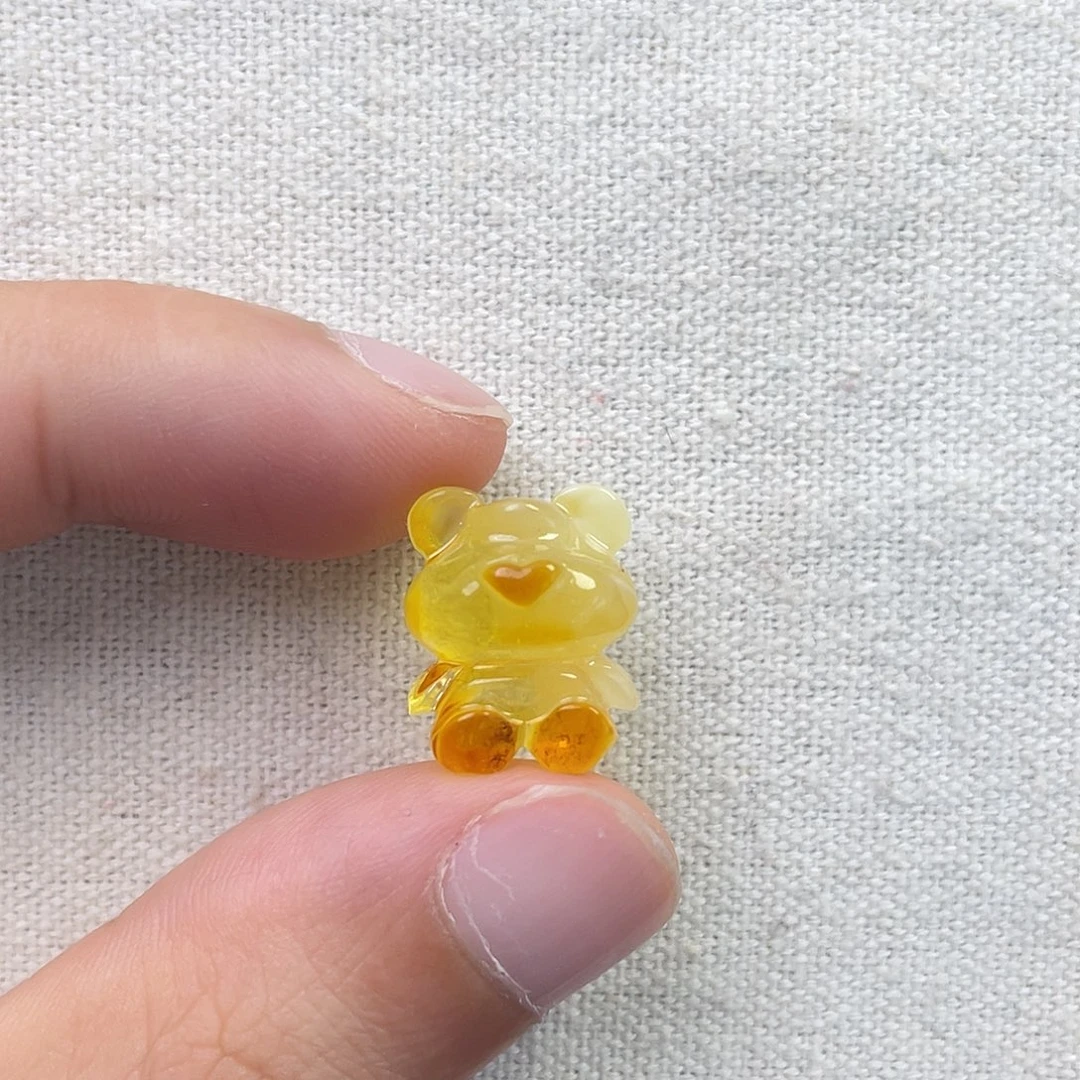 琥珀未镶嵌珠宝奇石小熊