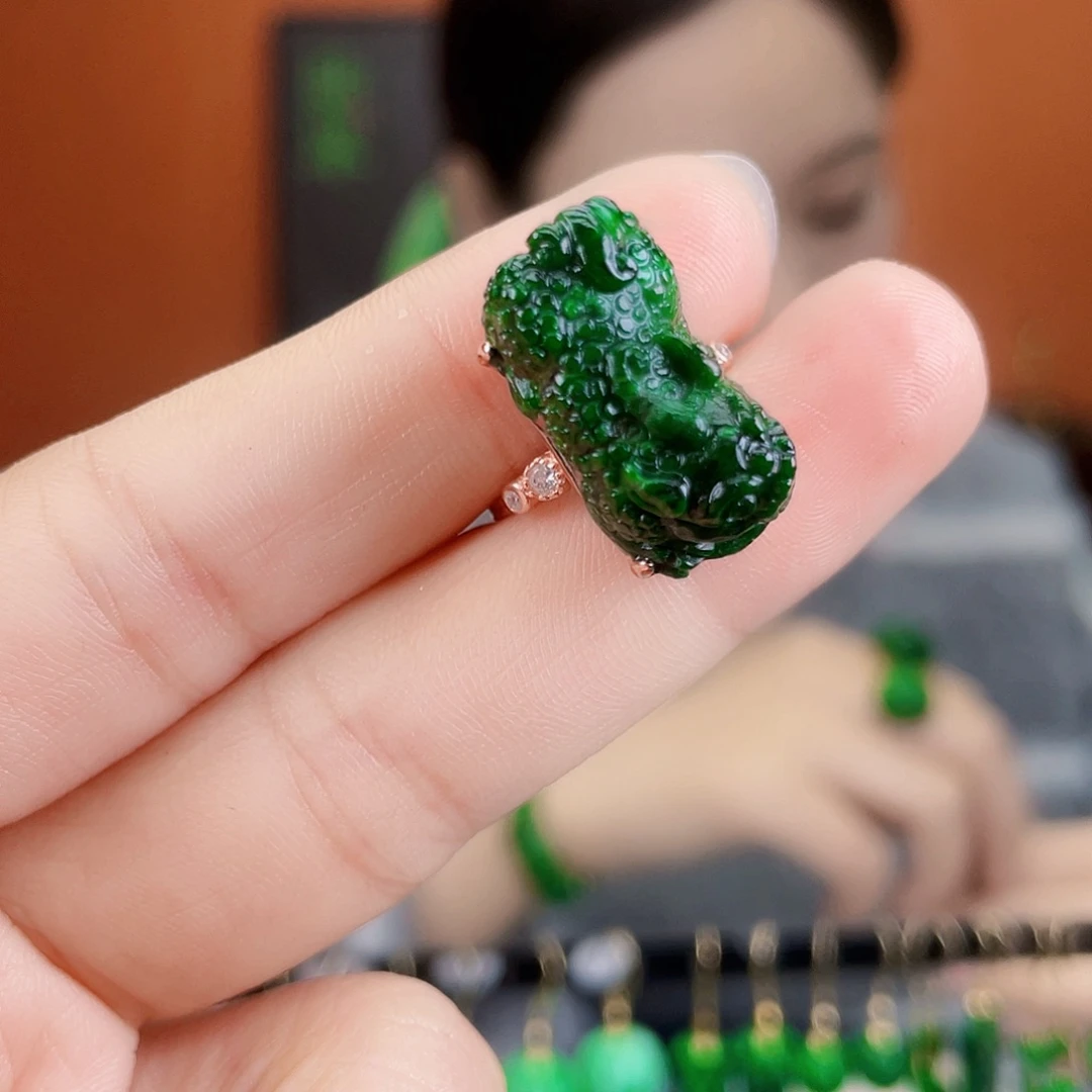 翡翠银S925镶嵌耳饰